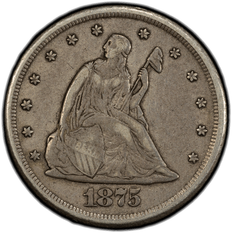 1875-CC 20c PCGS VF-35 CAC