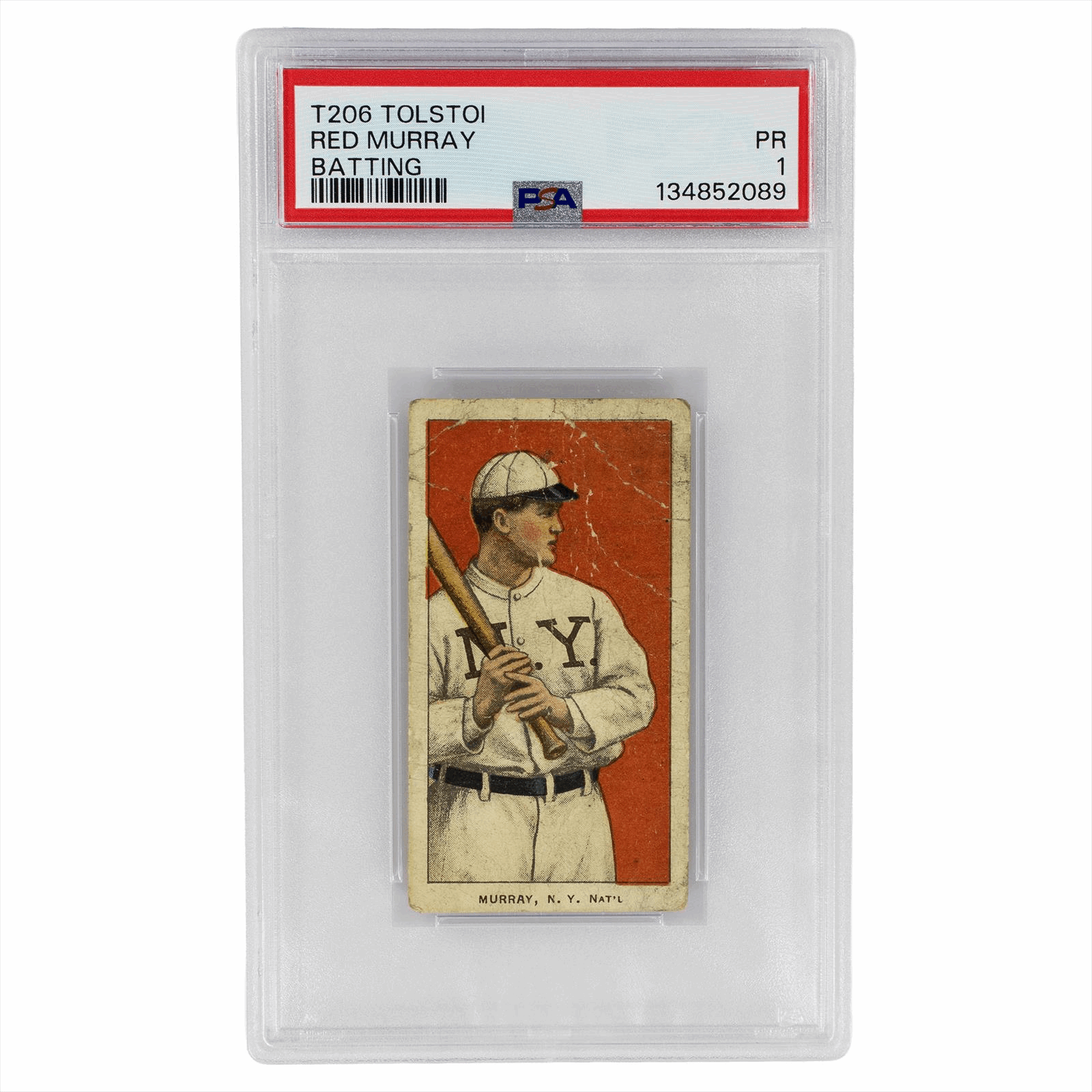1909-11 T206 Tolstoi Red Murray Batting PSA PR 1 Cert #134852089