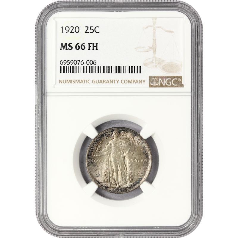 1920 25c Standing Liberty Quarter NGC MS66FH - Nice Original Coin