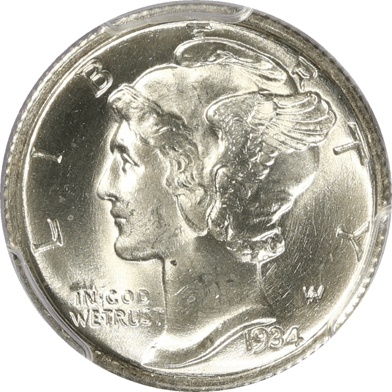 1934 Mercury Dime 10c, PCGS MS66 FB