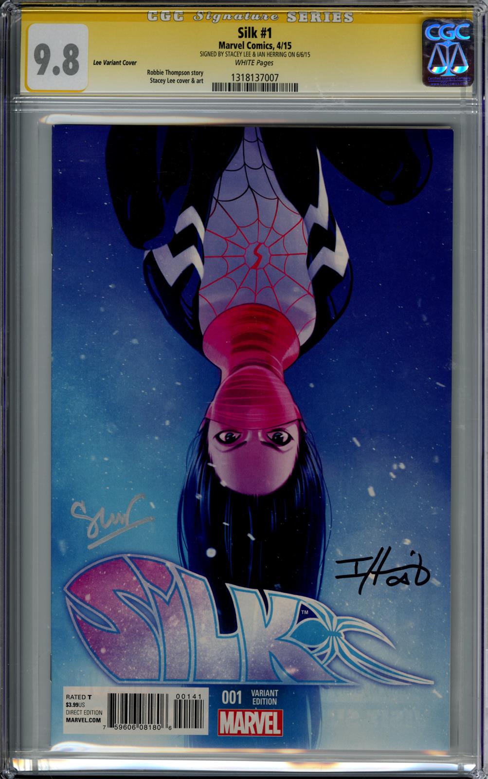 Silk #1 CGC Signature Series 9.8 (Marvel, 2015) Signed by Stacey Lee & Ian Herring 