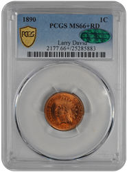 1890 Indian Head PCGS CAC RD 66+