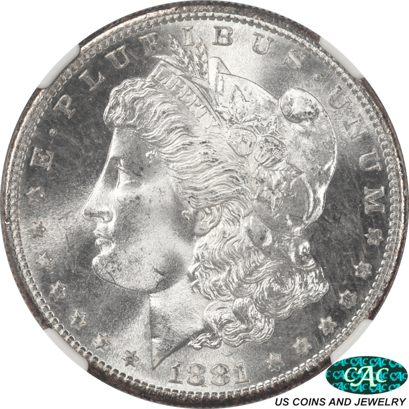1881-S Morgan Silver Dollar, NGC   MS 67 CAC - Gem BU
