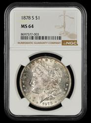 1878 S $1 NGC MS64