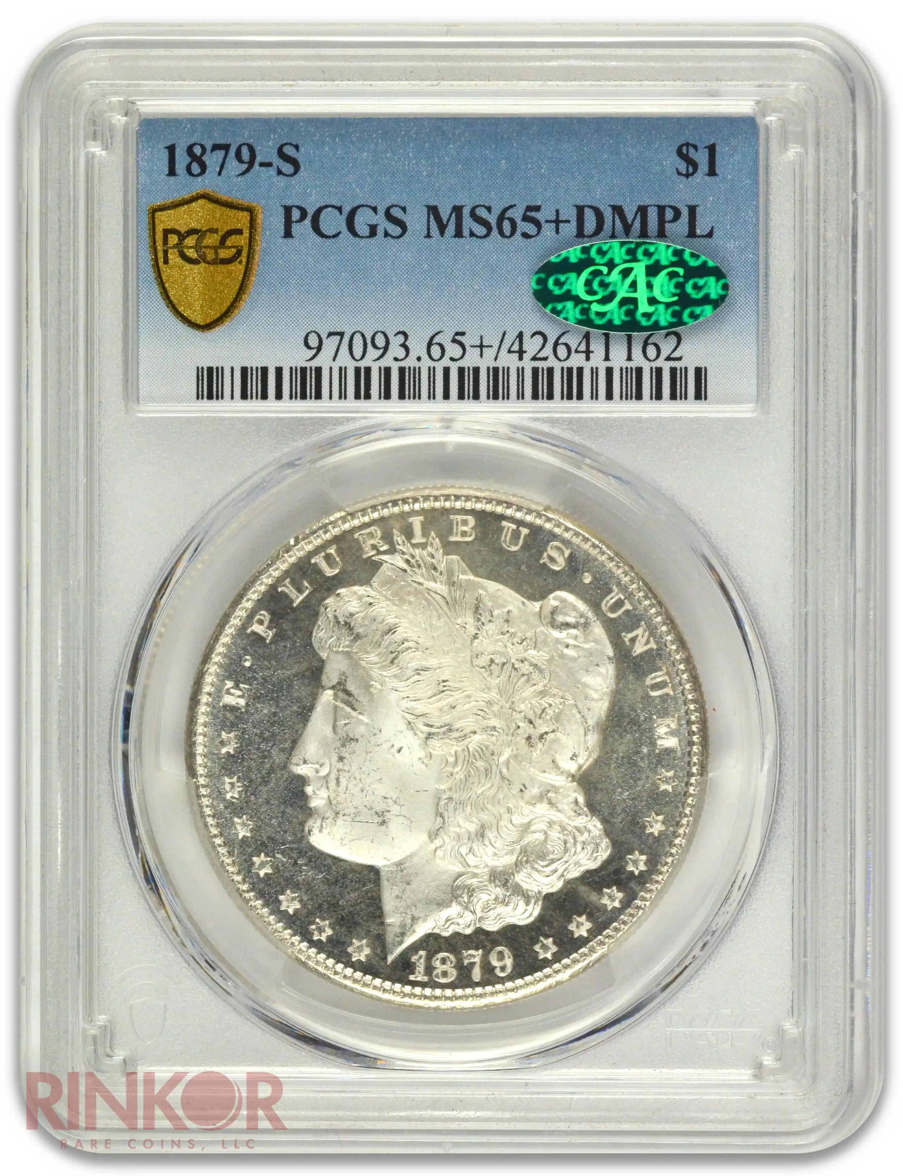 1879-S $1 Morgan Dollar PCGS MS 65+ DMPL CAC