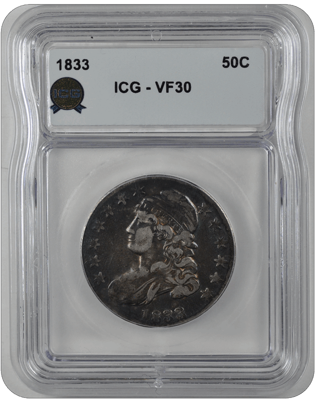 1833 Capped Bust Half Dollar NGC VF 30