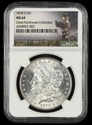 1878 S $1 Great Northwest Collection NGC MS 64