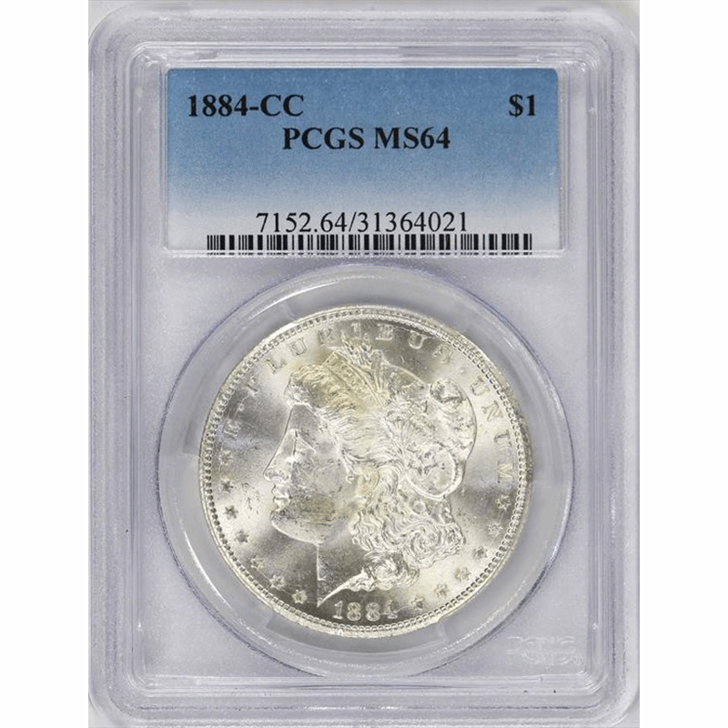 1884-CC $1 Morgan Silver Dollar - PCGS MS64 - White w/ Light Toning