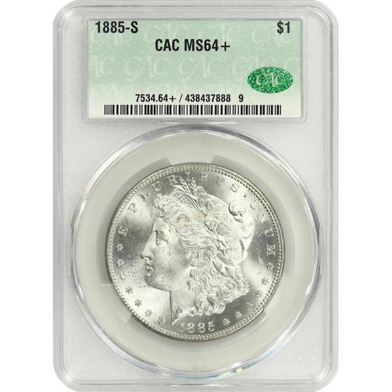 1885-S Morgan Dollar $1 CAC MS64+