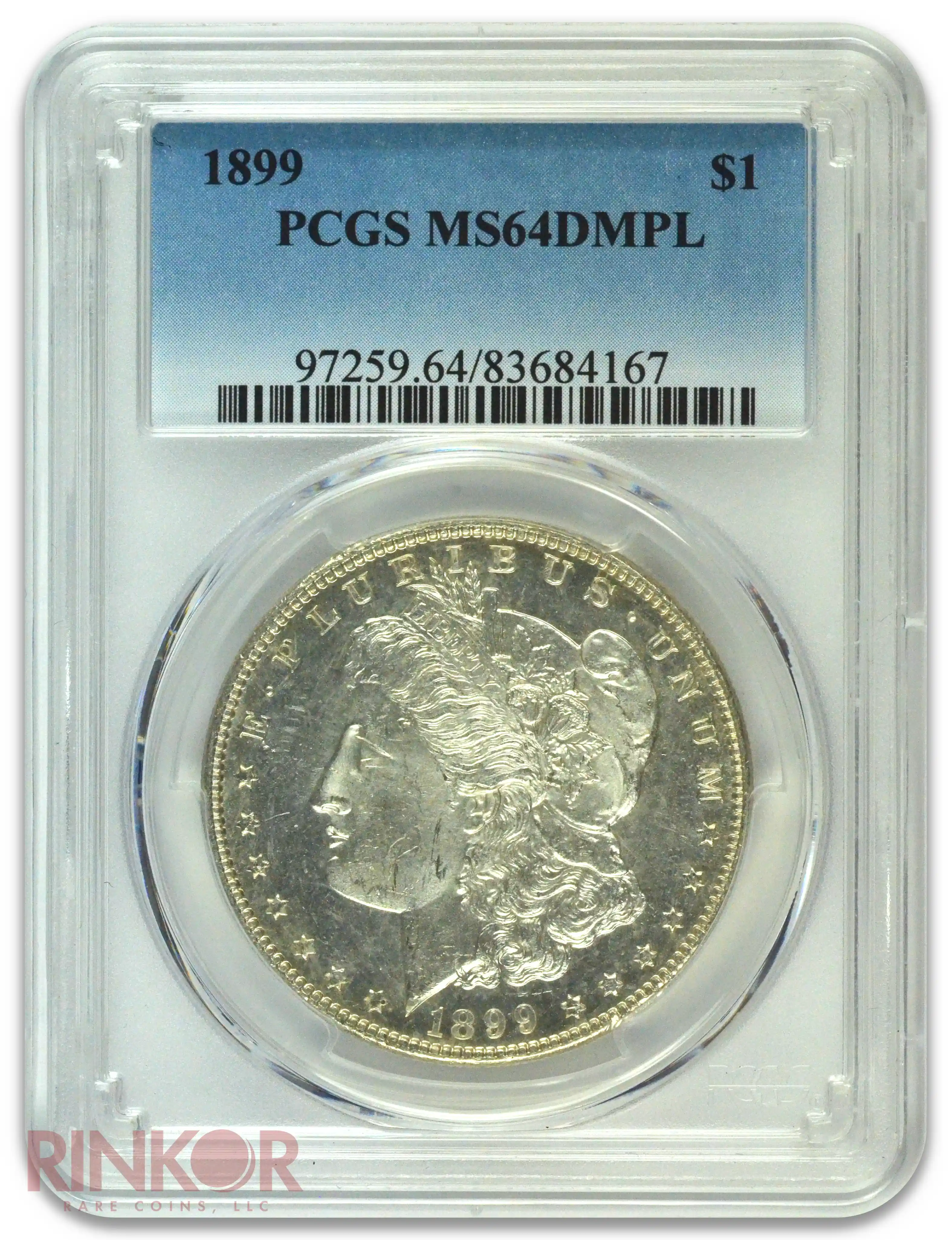 1899 $1 Morgan Dollar PCGS MS 64 DMPL