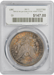 1889 $1 Morgan Dollar PCGS  #3608-10 MS63