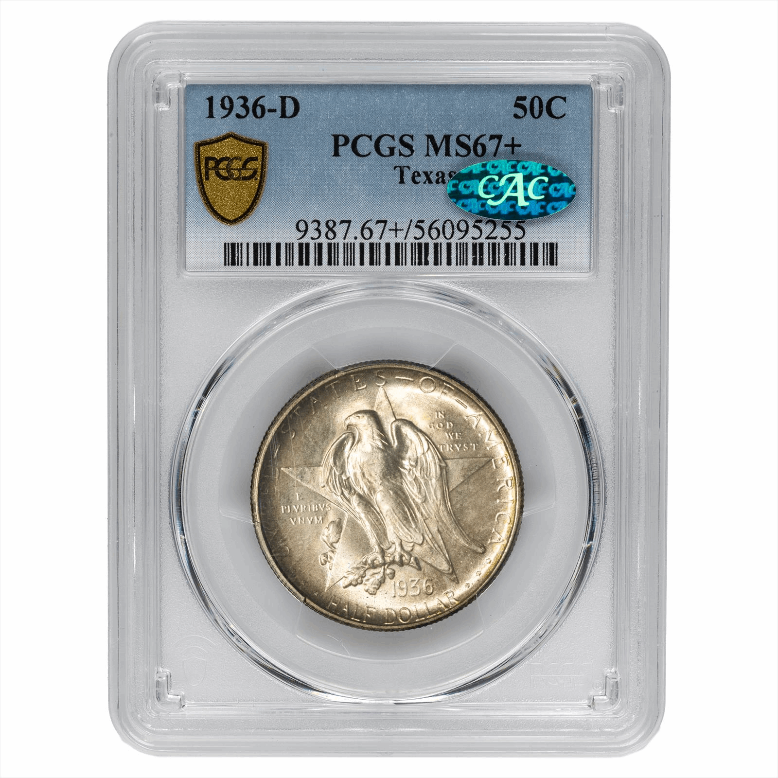 1936-D Texas Half Dollar 50C PCGS MS 67+ CAC
