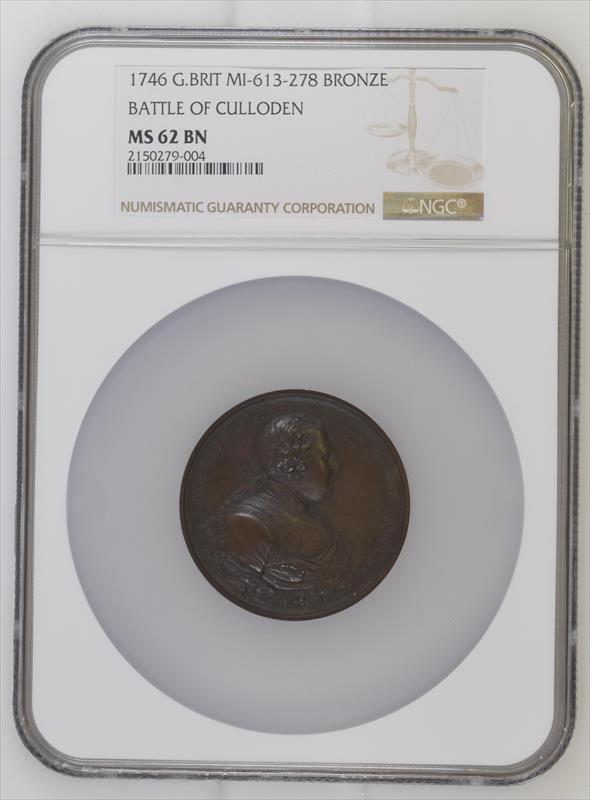 1746 GB Bronze Medal Battle of Culloden NGC MS62BN 