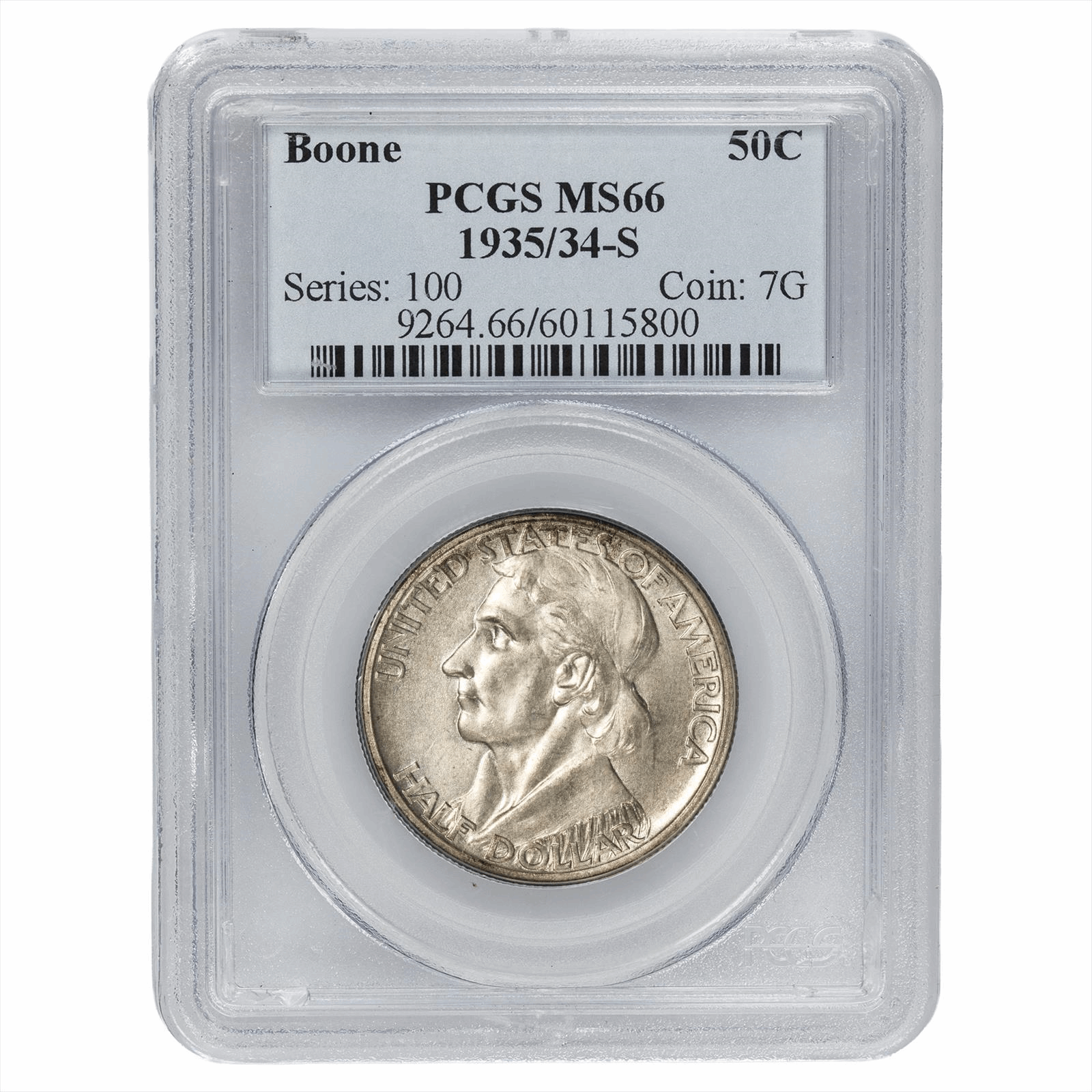 1935/34-S Boone Commemorative Half Dollar 50C PCGS MS 66
