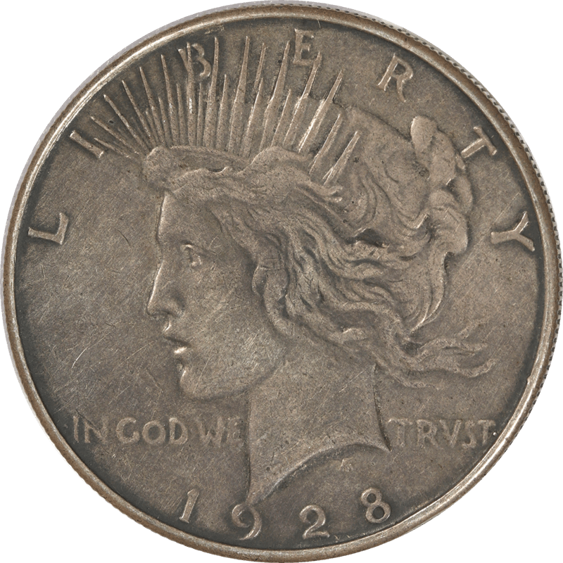 1928-S Peace Silver Dollar $1, Circulated, Extra Fine