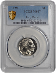 1929 Buffalo PCGS MS 67