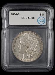 1884 S $1 ICG AU50