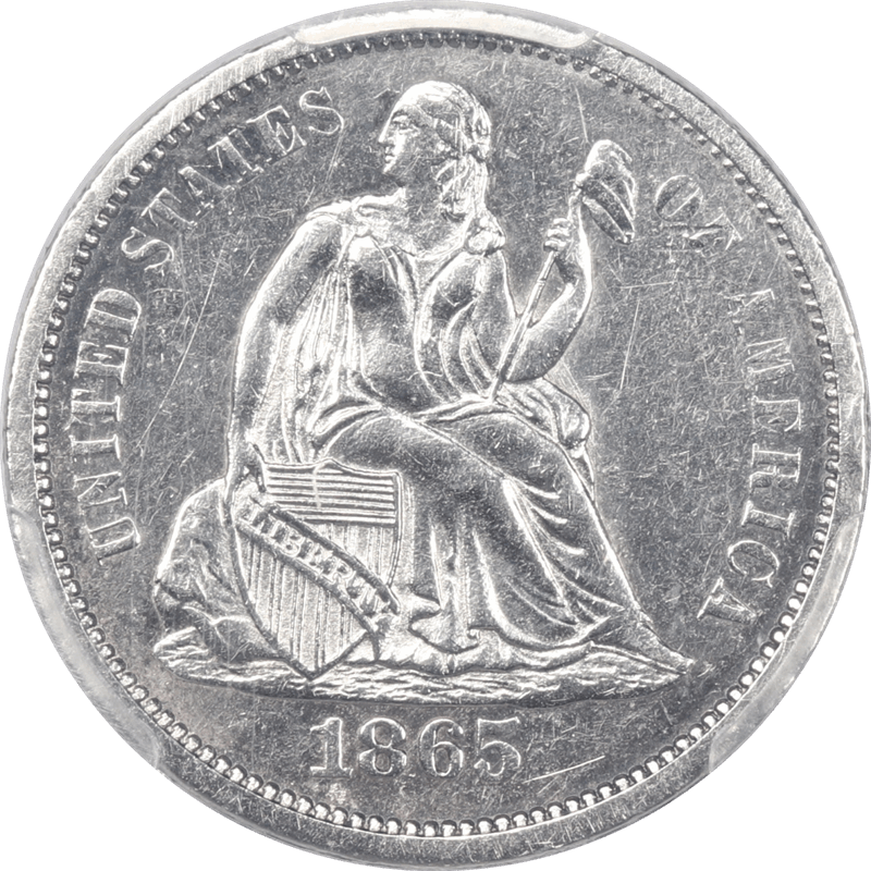 1865-S Seated Liberty Dime, PCGS AU Details - Rare Civil War Date