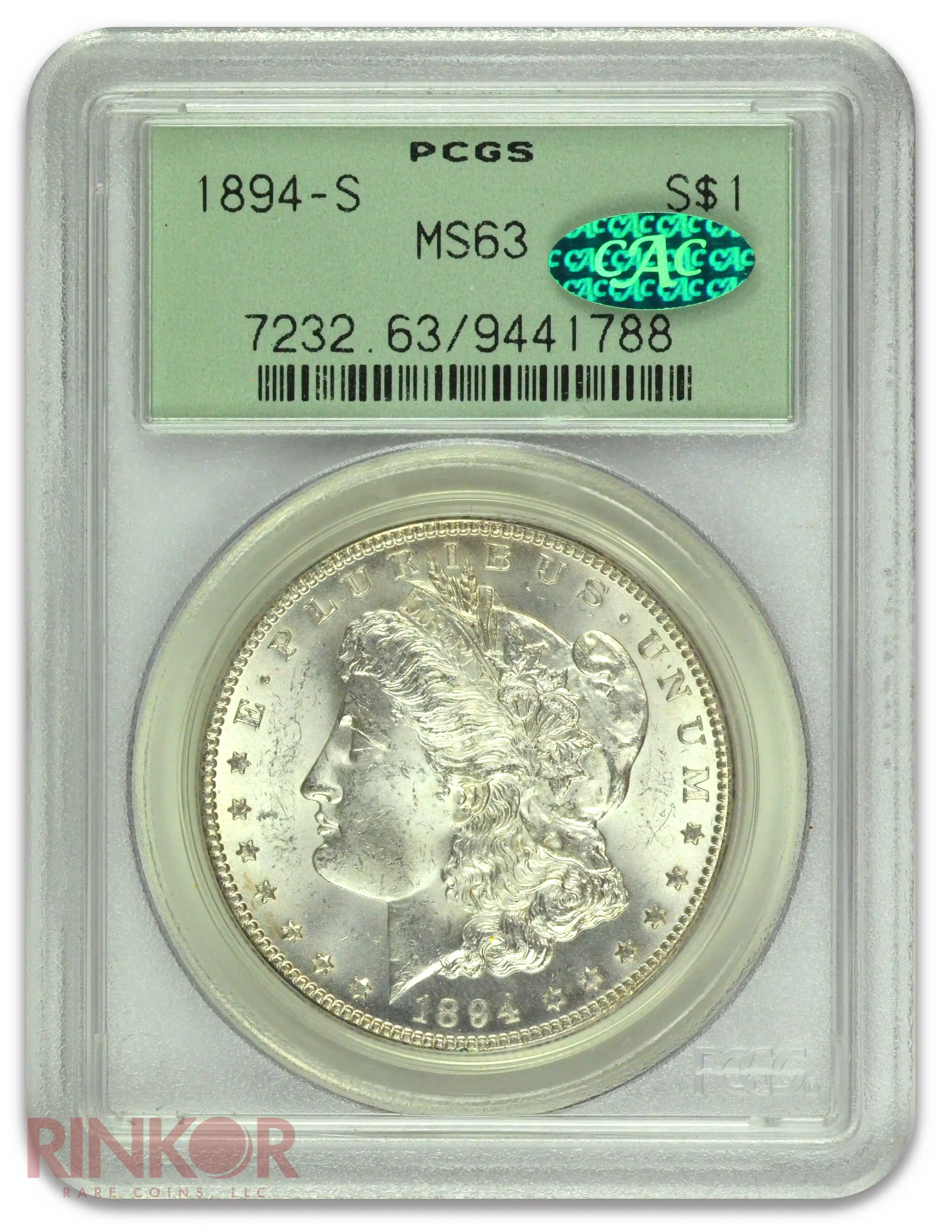 1894-S $1 Morgan Dollar PCGS MS 63 CAC