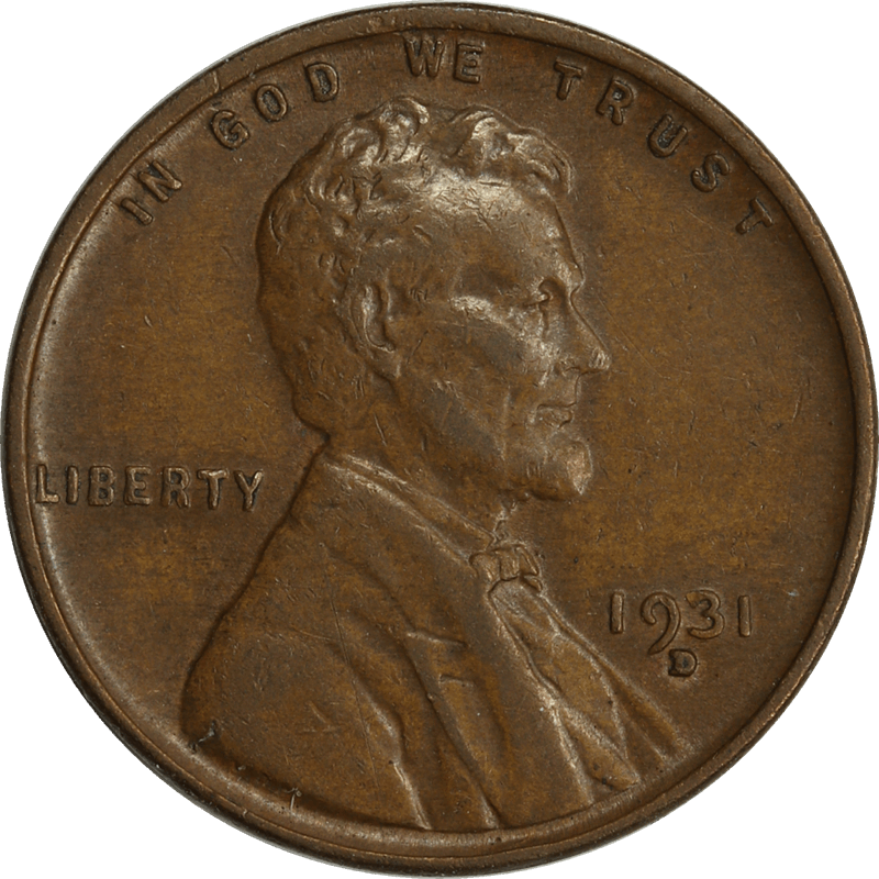 1931-D Lincoln Wheat Cent 1c, Circulated, Better Date