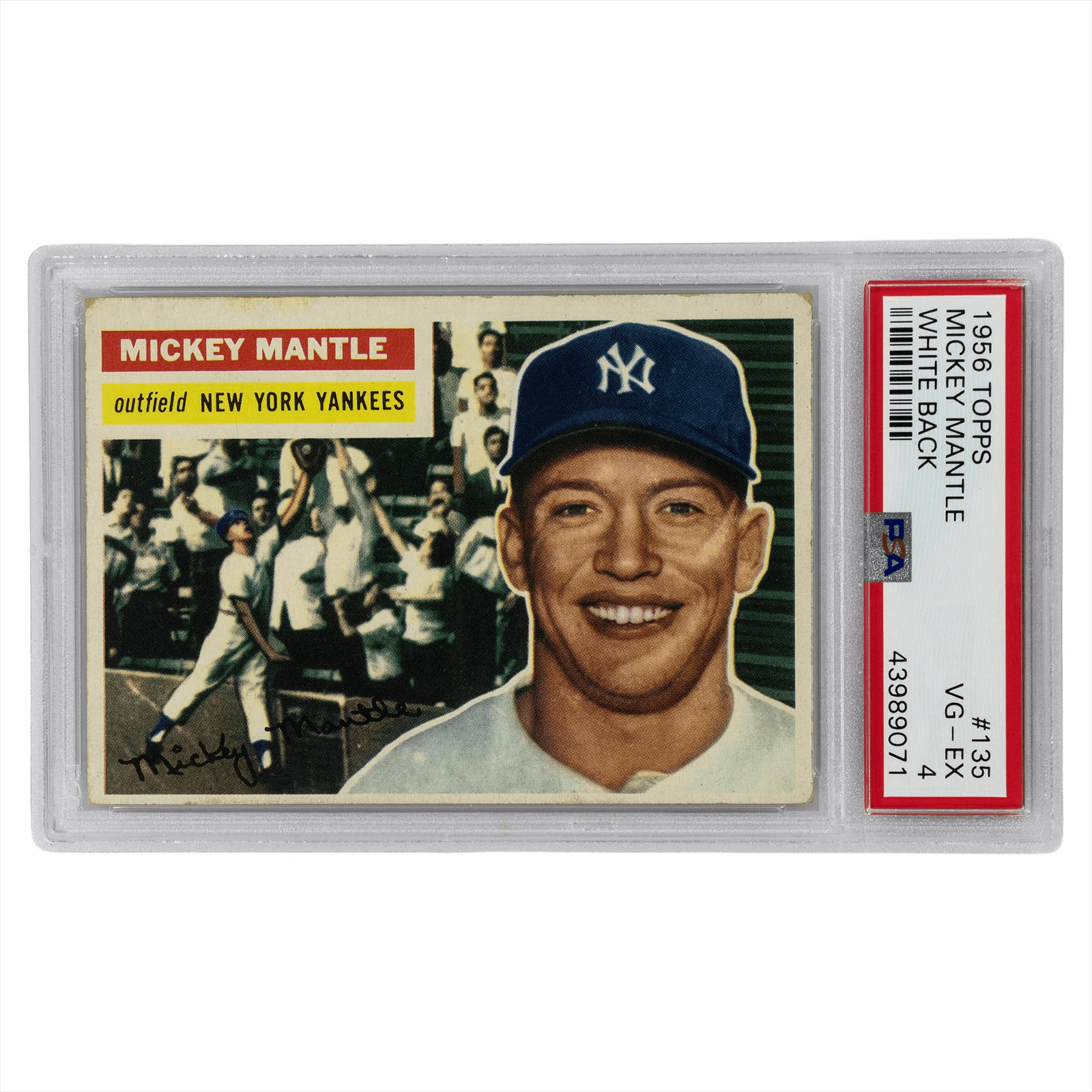 1956 Topps Mickey Mantle White Back #135 PSA VG-EX 4