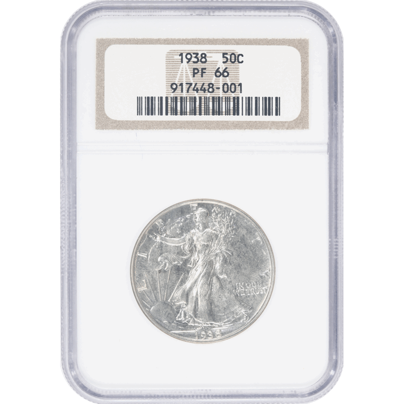 1938 Walking Liberty Half Dollar Proof, NGC PR 66 - Nice White Coin 