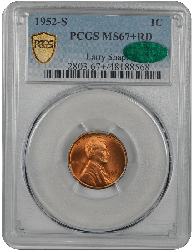 1952-S Lincoln PCGS (CAC) RD 67+ 