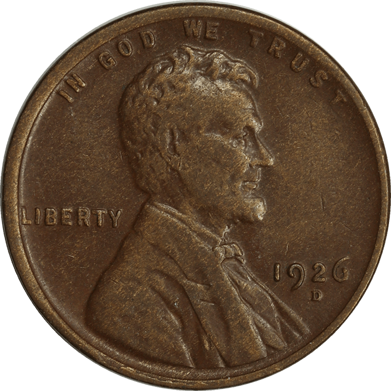1926-D Lincoln Wheat Cent 1c, Circulated, Better Date