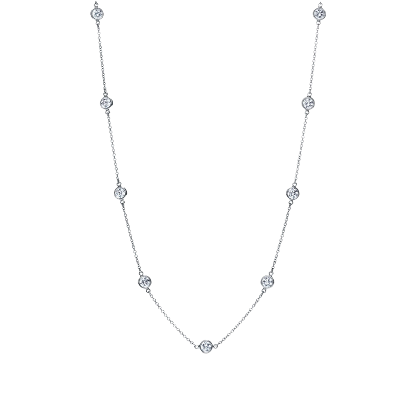 1.7cttw Diamonds By The Yard Necklace in 14k White Gold 