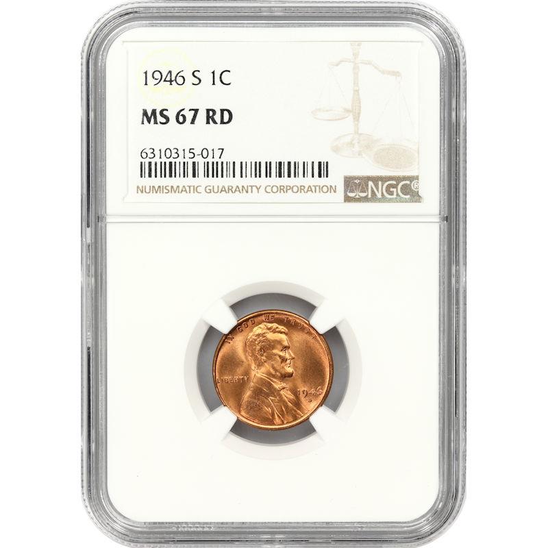 1946-S Lincoln Wheat Cent 1C NGC MS67RD