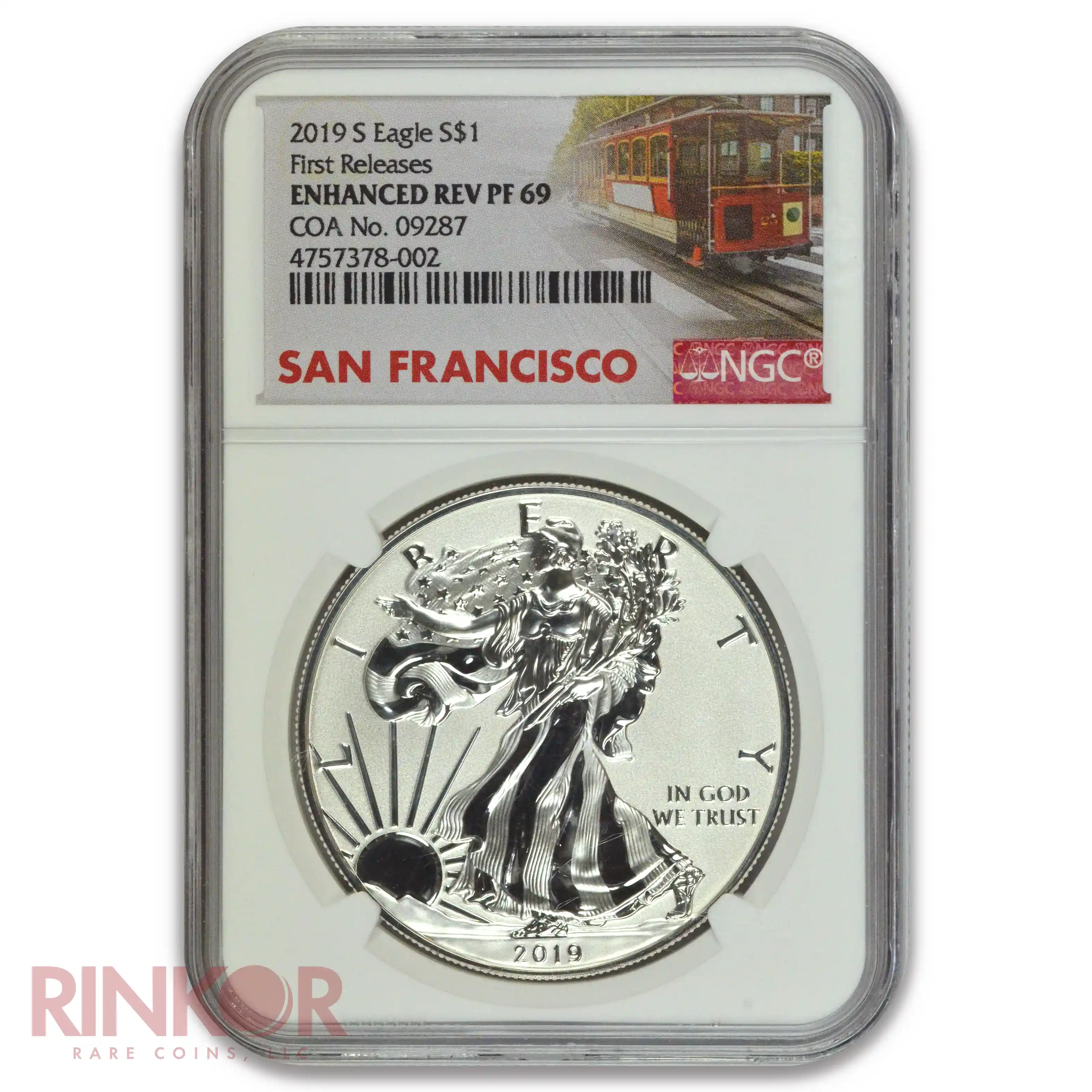 2019-S Enhanced Reverse Proof 1oz American Silver Eagle NGC PF 69