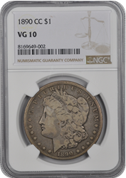 1890 Cc  Morgan Dollar NGC VG-10