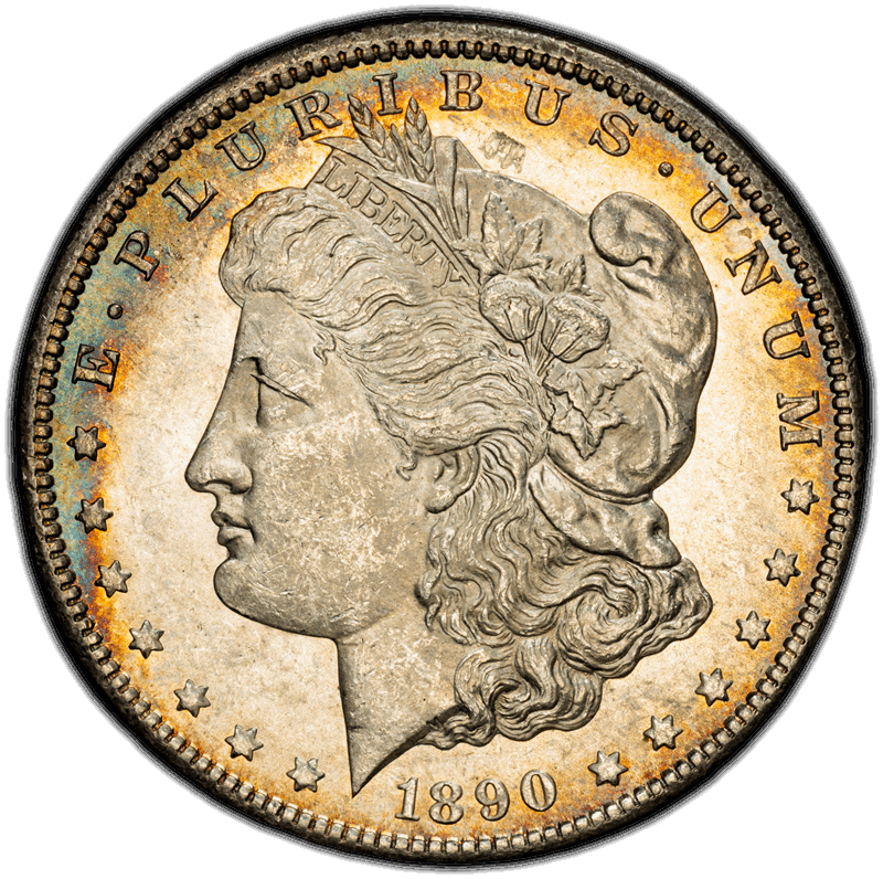 1890-CC $1 Tailbar PCGS MS62 CAC 