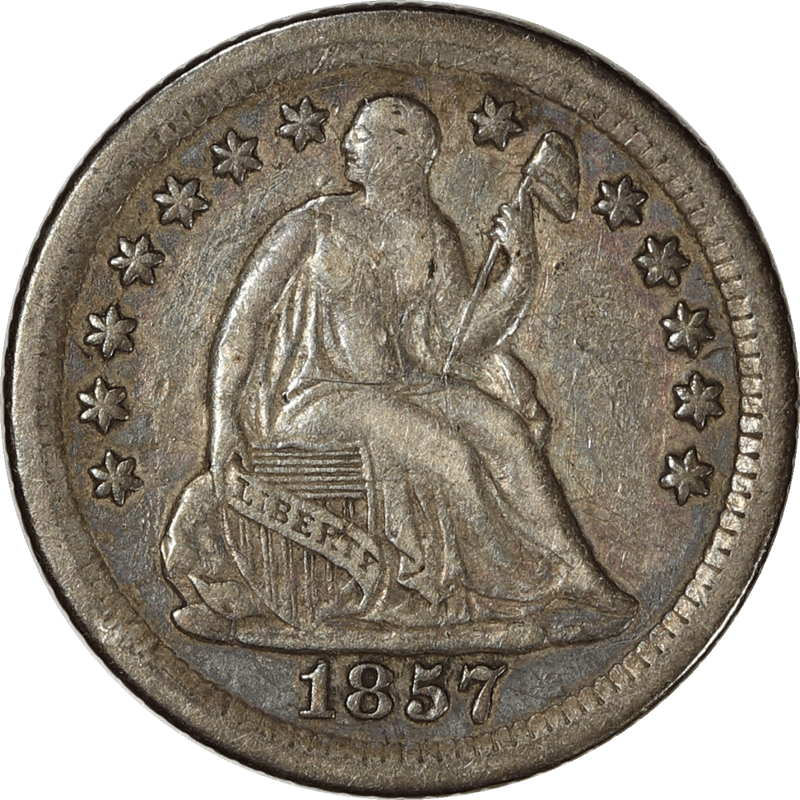 1857-O Liberty Seated Half Dime 1/2 10c, Circulated, Very Fine +