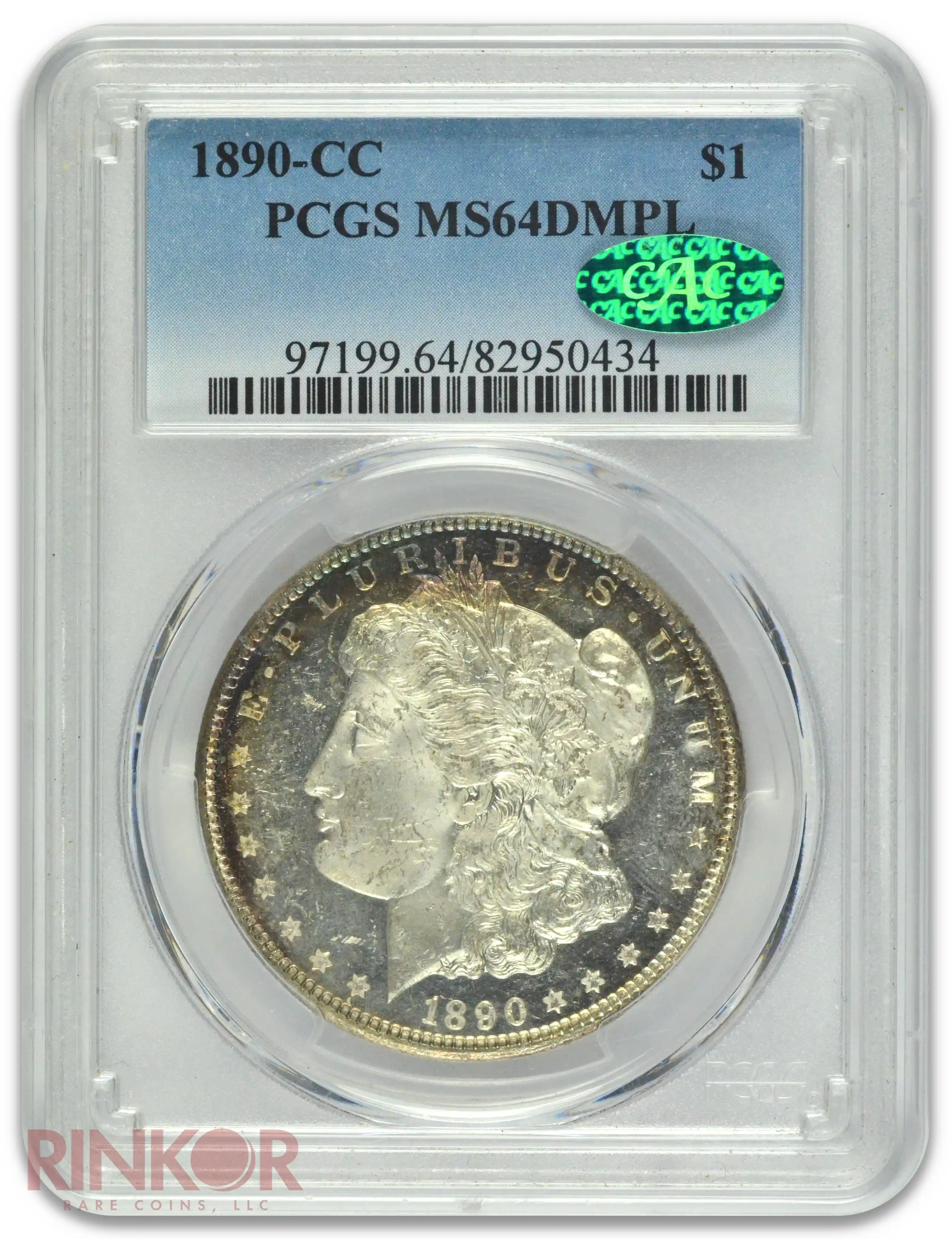 1890-CC $1 PCGS MS 64 DMPL CAC