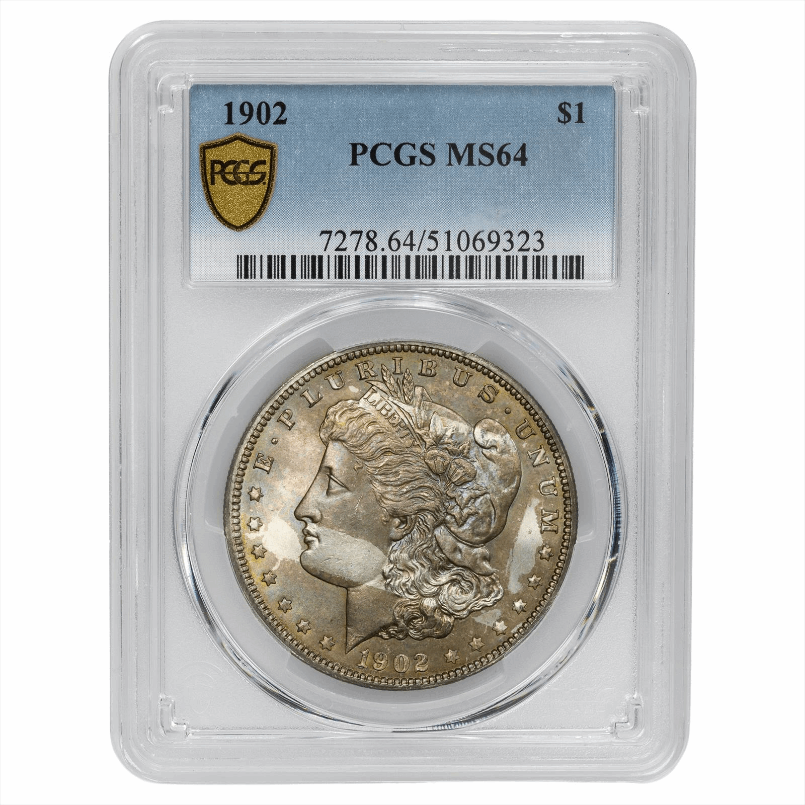 1902 Morgan Silver Dollar $1 PCGS MS 64