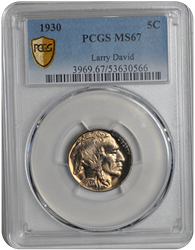 1930 Buffalo PCGS MS 67 