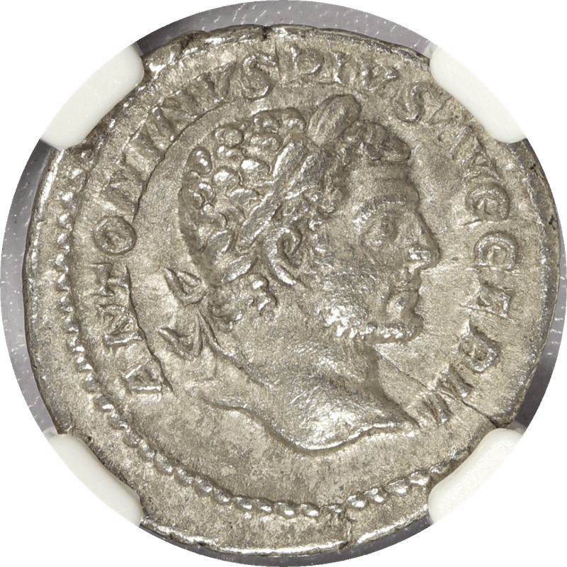 Roman Empire Caracalla, AD 198-217 AR Denarius, NGC Ch VF