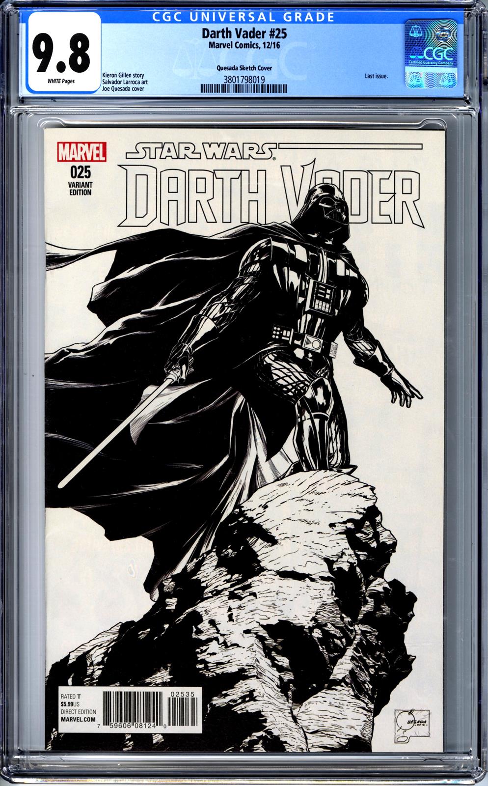 Darth Vader #25 CGC 9.8 Quesada Sketch Cover 