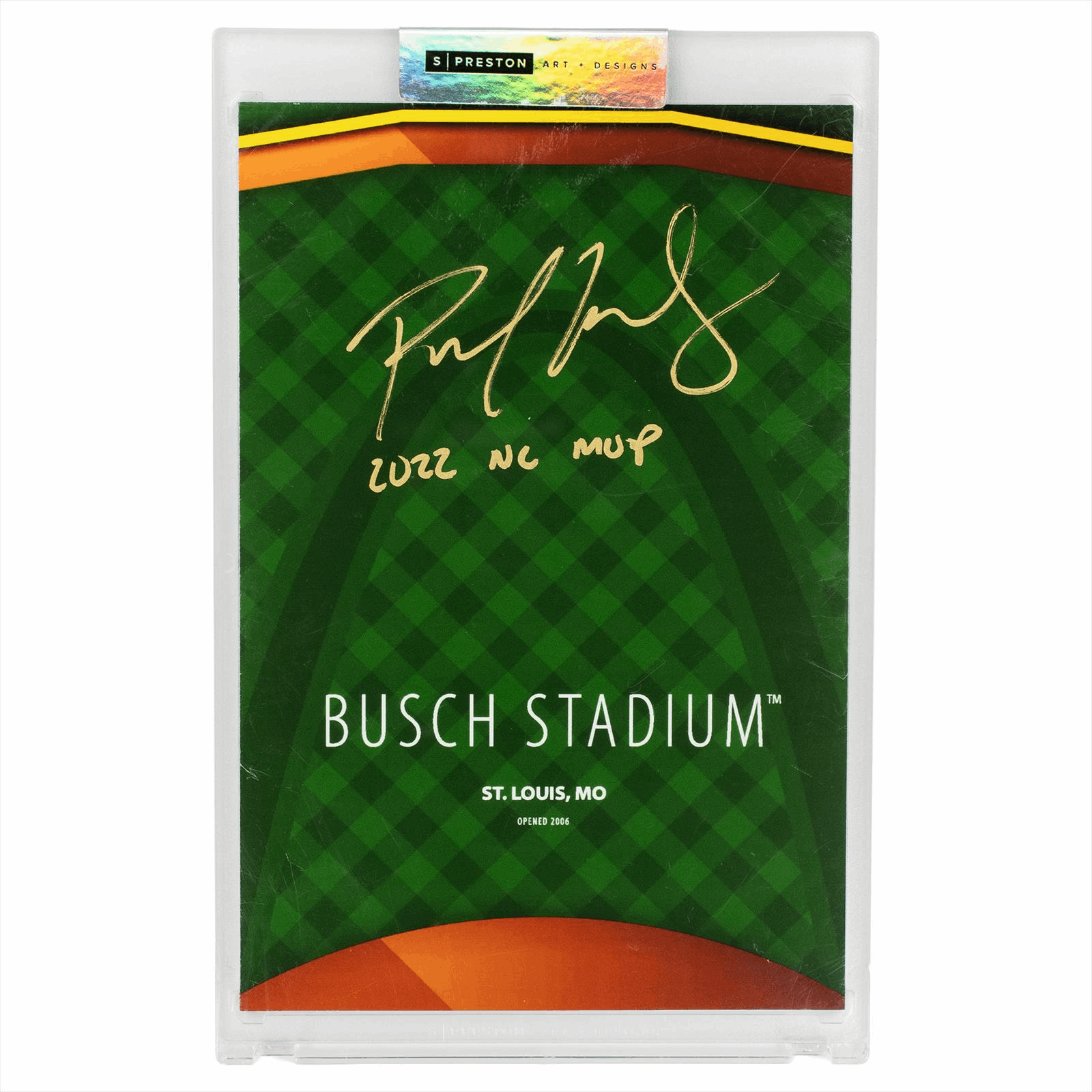 2022 S Paul Goldschmidt Signed Preston Busch Stadium Minimalist Park Slab NL MVP INSCRIBED 