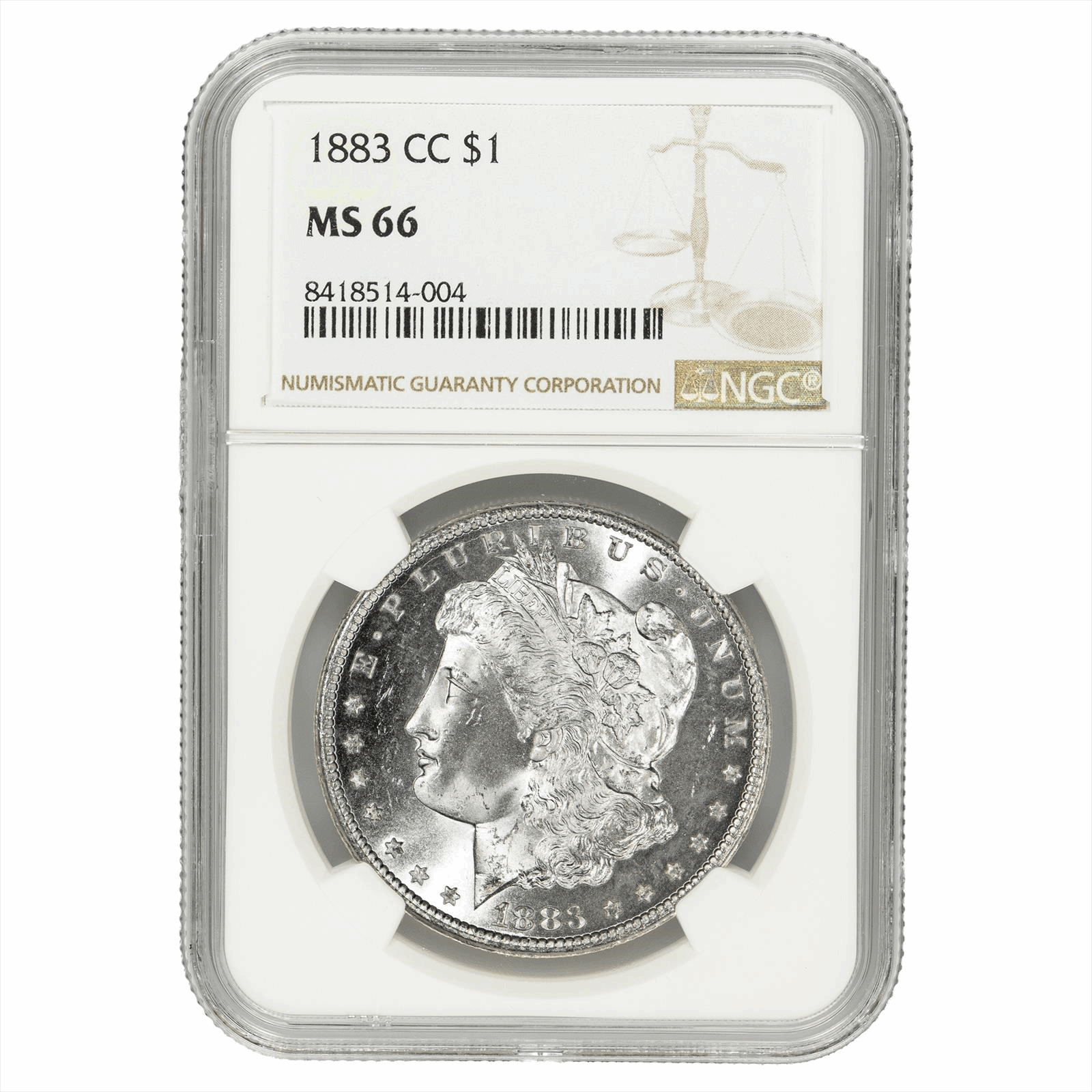 1883-CC Morgan Silver Dollar $1 NGC MS 66