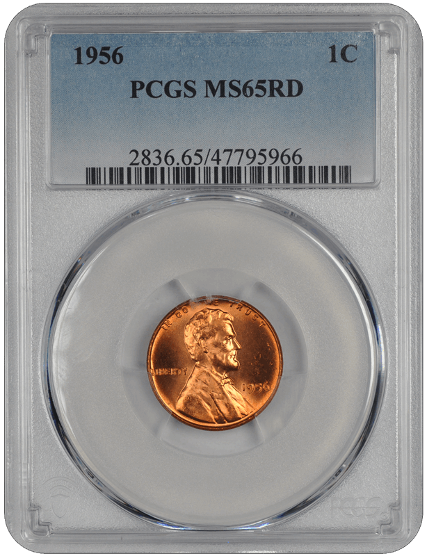 1956 Lincoln PCGS RD 65