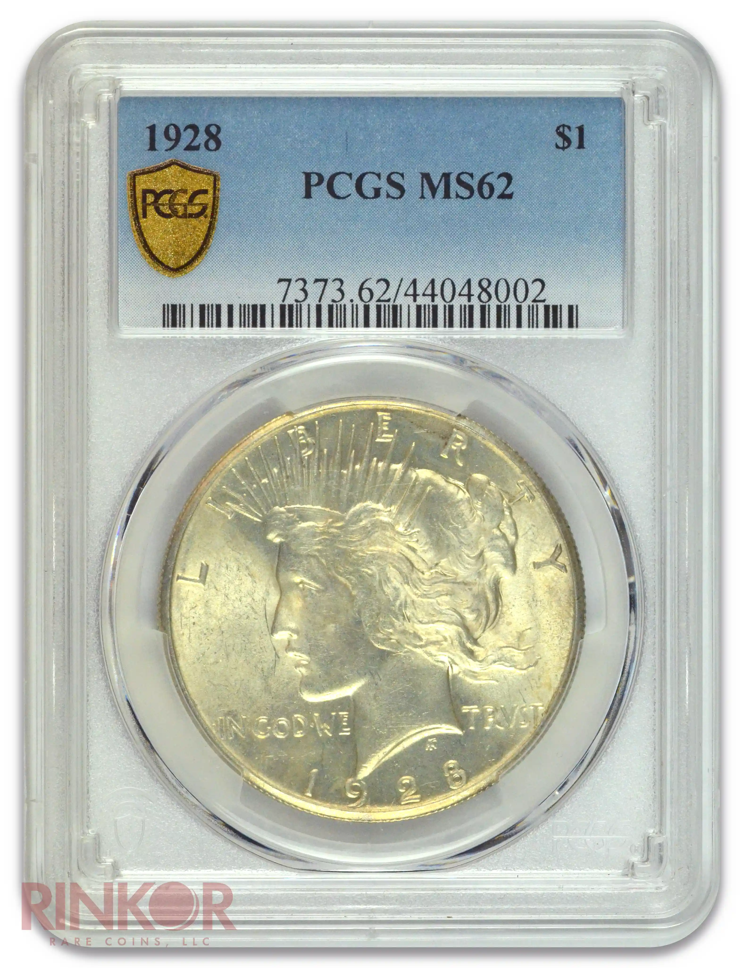 1928 $1 Peace Dollar PCGS MS 62
