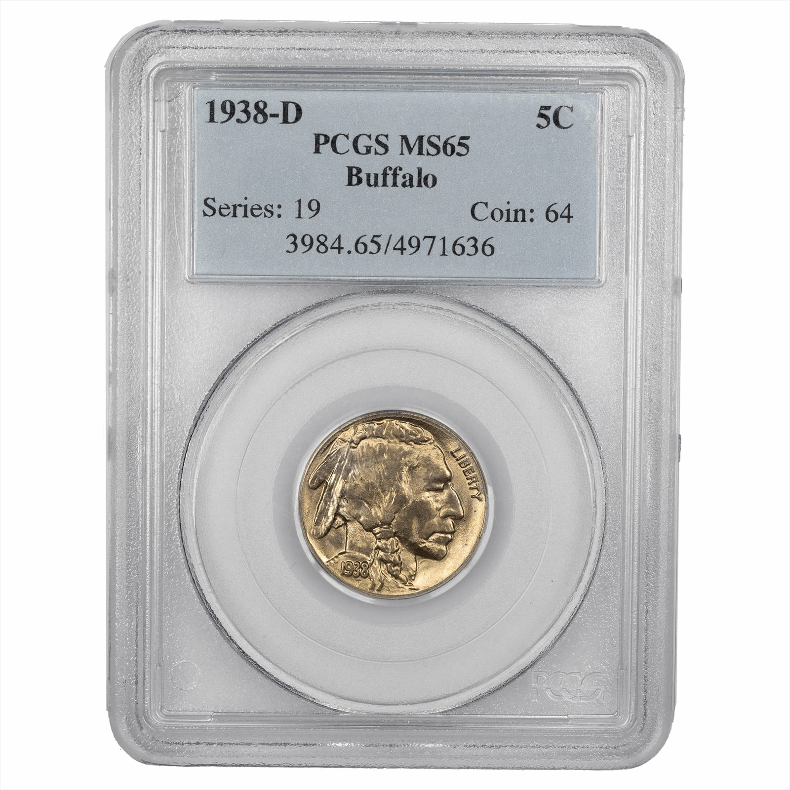1938-D Buffalo Nickel 5C PCGS MS 65
