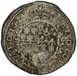 View 1624 German States: Speyer. Albus Countermark on 1624 Leiningen-Dagsburg 2 Kreuzer. PCGS XF45, C/M XF Details  image 2