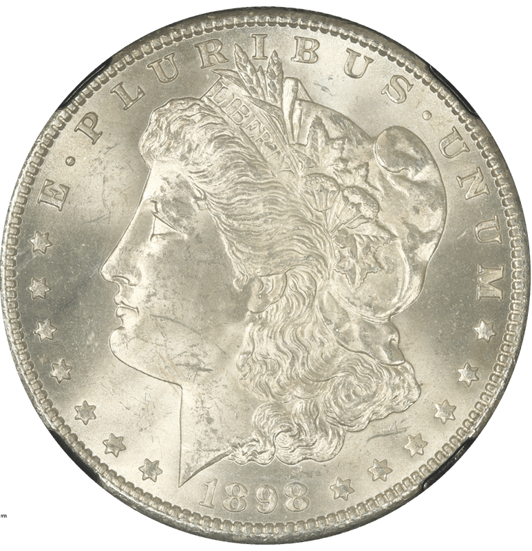 1898-O Morgan Silver Dollar, NGC MS 63 - Attractive Coin  - Black Case