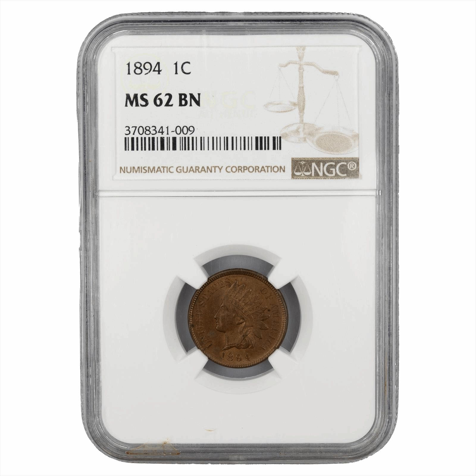 1894 Indian Head Small Cent 1C NGC MS 62 BN