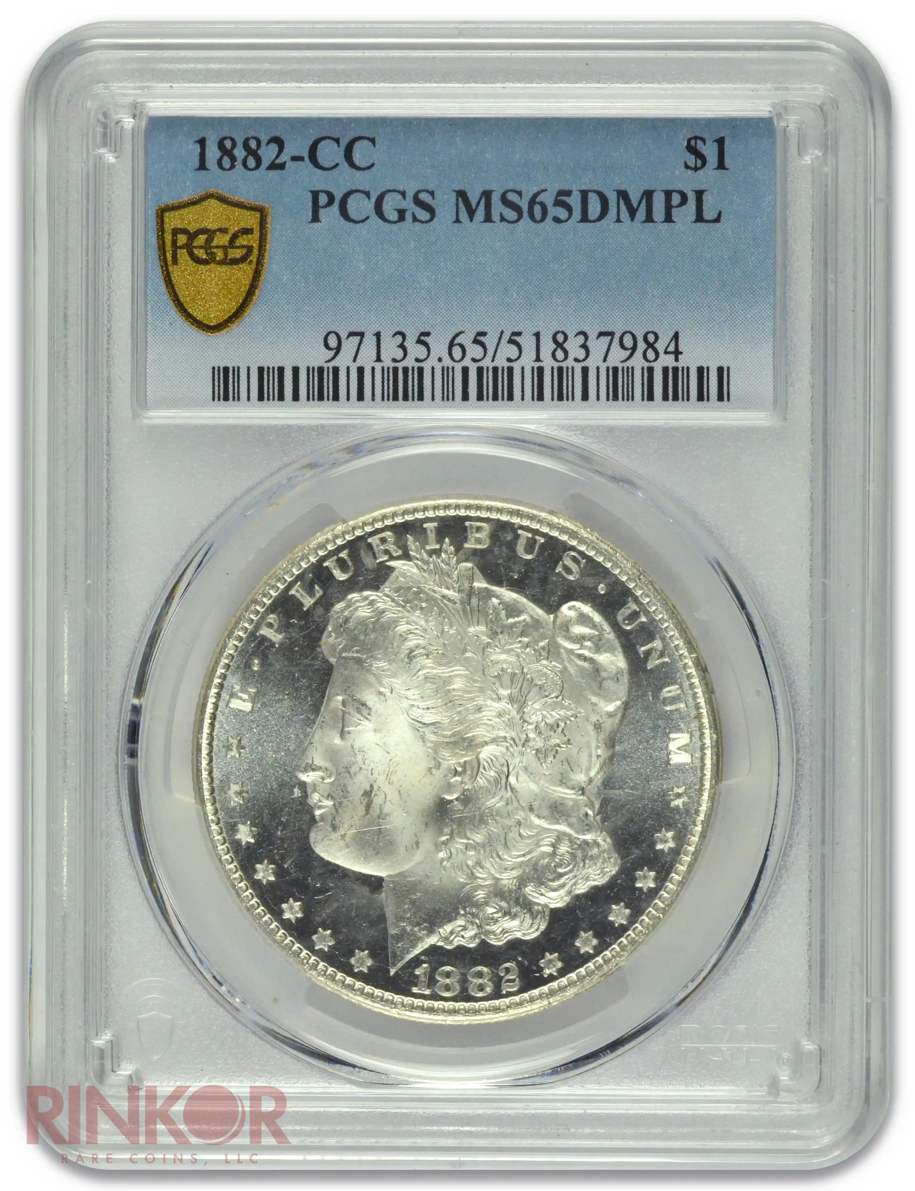 1882-CC $1 Morgan Dollar PCGS MS 65 DMPL