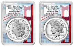 2023-S PCGS PR69 FIRST STRIKE ANA RELEASE SILVER PROOF MORGAN & PEACE DOLLAR SET 