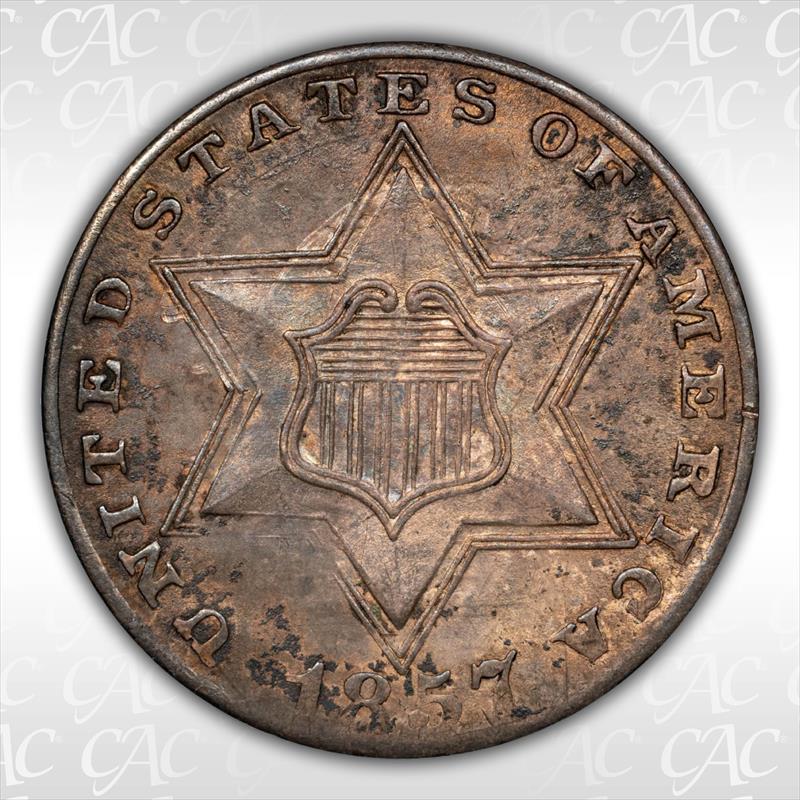 1857 3cS CACG MS 64
